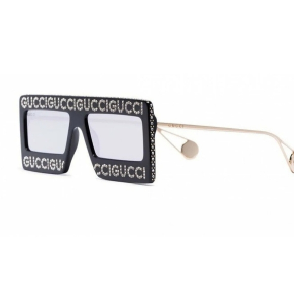 GucciWomen's Swarovski Crystal-Embellished Oversized Rectangular Sunglasses,58mm - Picture 5 of 8